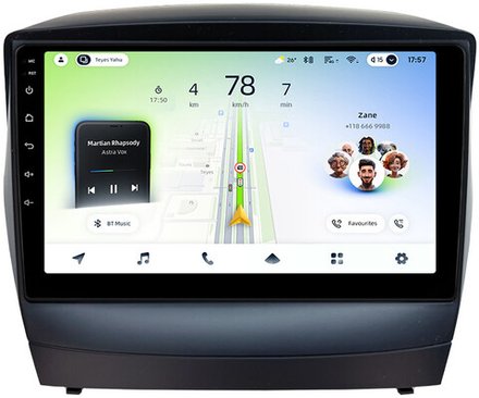 Магнитола для Hyundai iХ35, Tucson 2 2009-2015 (без штатного усилителя) - Teyes CC4L монитор 9" IPS на Android 14, Snapdragon 662, CarPlay, 4G SIM-слот