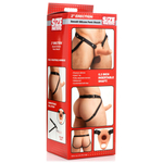 Телесный полый страпон на черных регулируемых ремешках 2’’ Erection Smooth Silicone Penis Sheath (Цвет: телесный с черным)