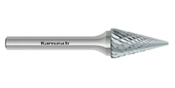 Борфреза твердосплавная Karnasch форма B, 6х18х6х50 мм, насечка HP-11 Micro, покрытие Blue-Tec, арт. 11.6081-010