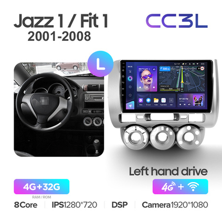 Teyes CC3L 9"для Honda Fit, Jazz 2001-2008 (прав)