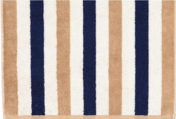 Полотенце 30х50 Cawo 6213 бежевое/синее