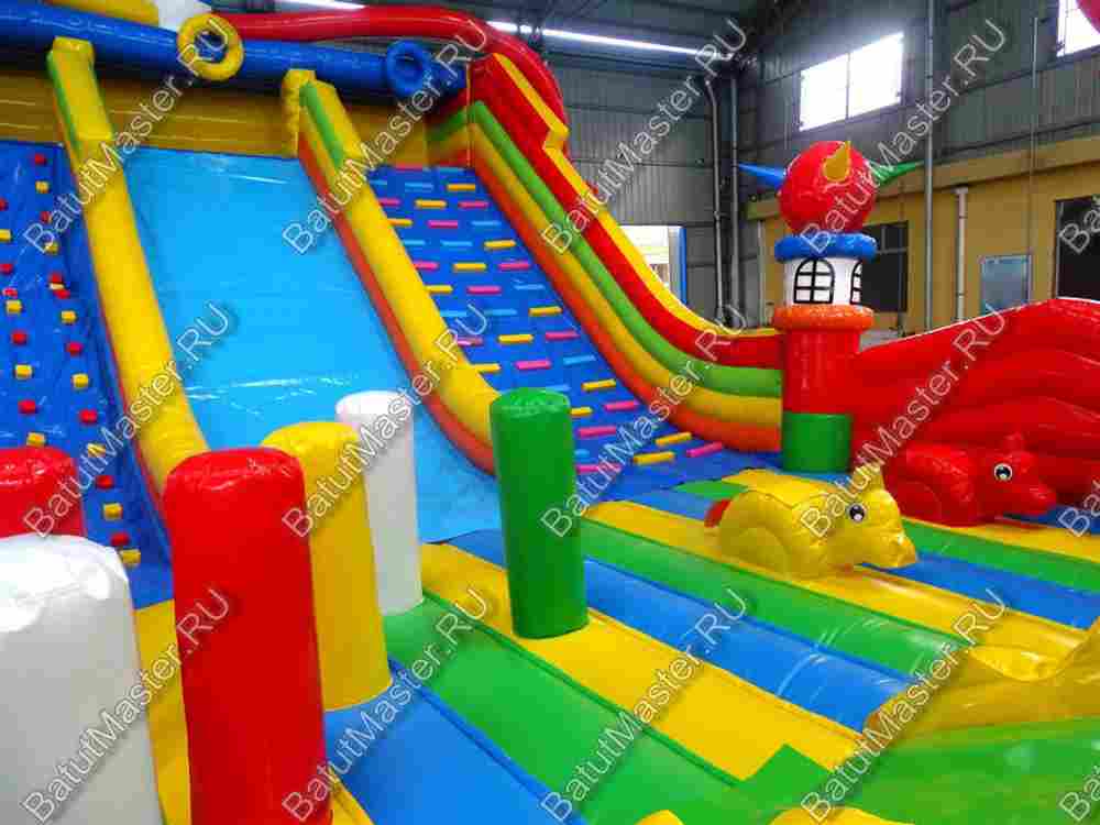 Коммерческий надувной батут "Осьминоги и драконы" 16*8*6 м