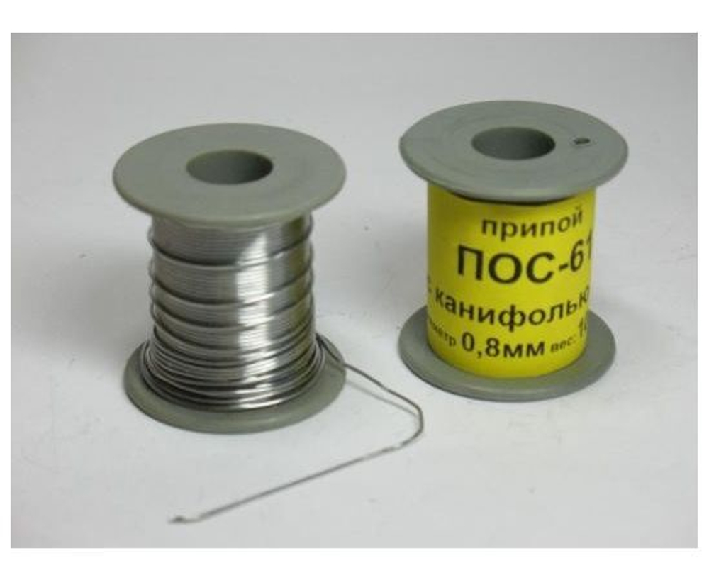 Припой ПОС 61 Прв d 0.8мм 100гр. катушка