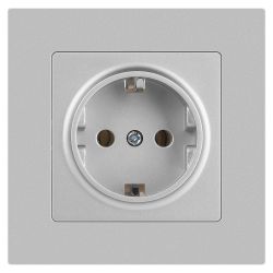 Розетка Intro Accent 6-202-03 2P+E Schuko 16А-250В IP20 СУ AL/CU алюминий