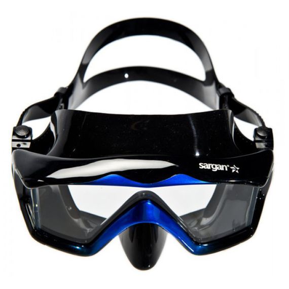 Маска Sargan Практика Черный силикон Черно-синяя рамка