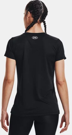 Женская теннисная футболка Under Armour Tech Solid BL SSC - Black