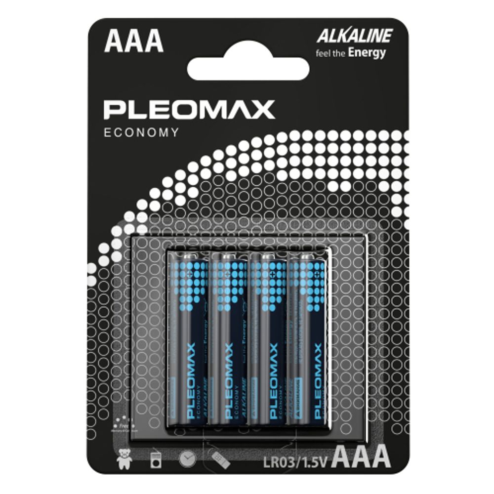 Батарейки Pleomax LR03-4BL Economy Alkaline | Батарейки Щелочные (Алкалиновые)