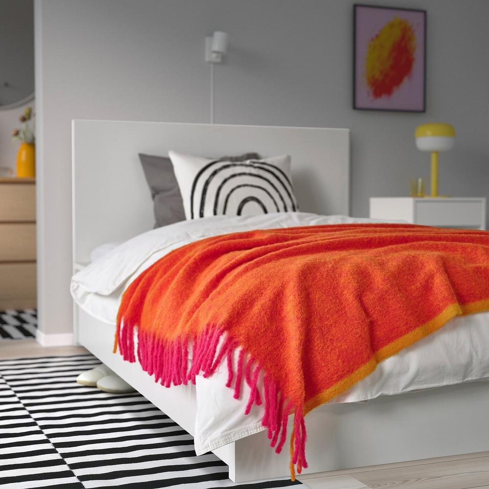IKEA KLIPPOXEL  (ИКЕА КЛИППОКСЕЛ)  -  Одеяло, оранжевый/светло-розовый, 130x170 см