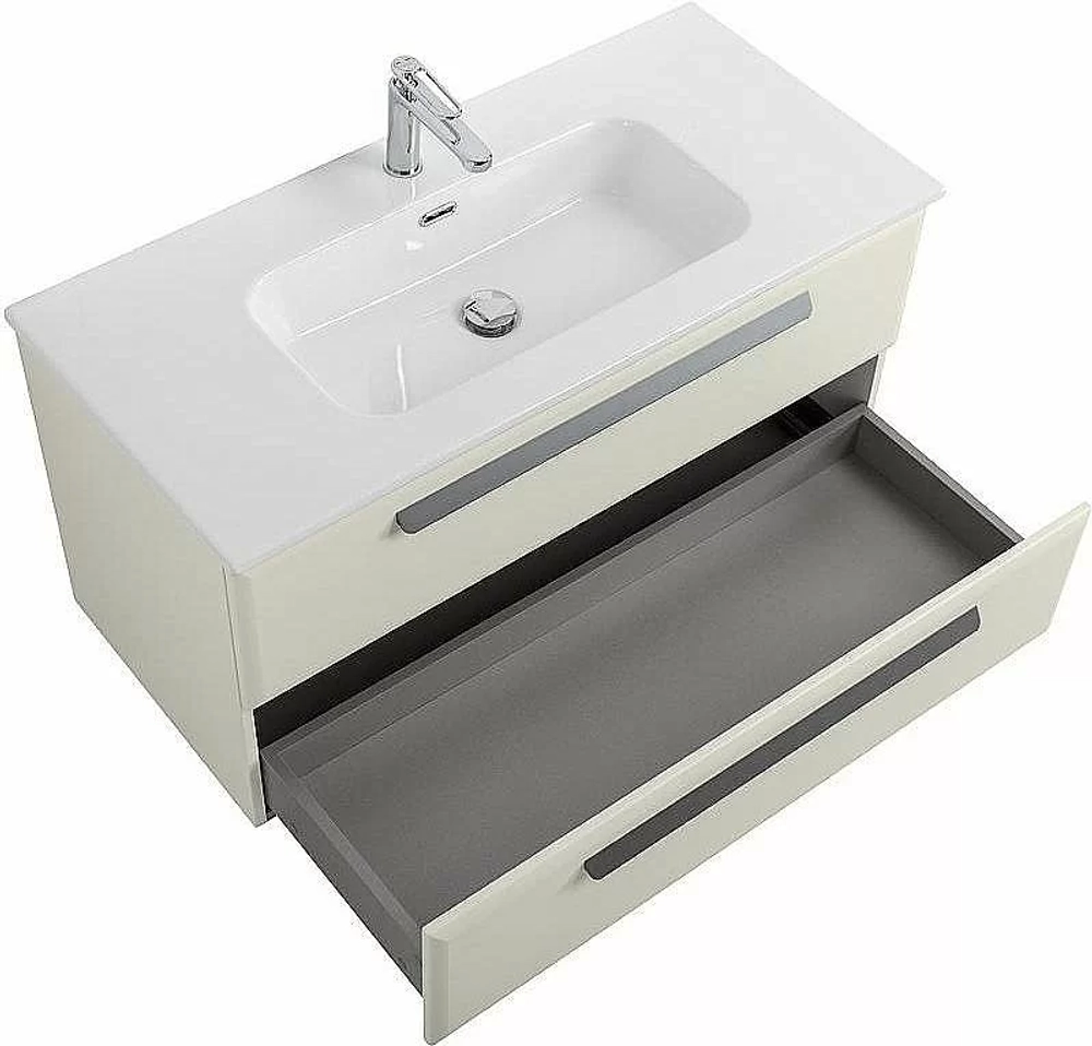 Тумба с раковиной Cezares ECO-CER-N 100 ECO-CER-N-1000-2C-SO-AS-P альпака брашированная