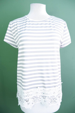 Блузка в полоску на каждый день, визуально 50 размер