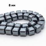 Гематит (имитация), размер около 7,7 мм, цена за 13 шт (1/4 нити)