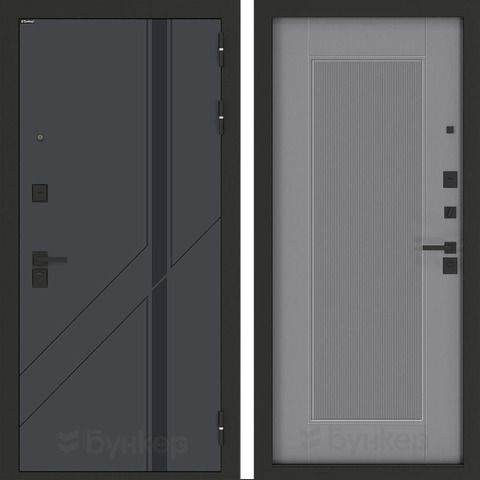 Входная металлическая дверь Бункер БН-12 Веллюто верде 30 Амстрод Серый софт рельеф