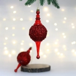 Елочные украшения «Мерцание ночи» 6.5*6.5*19.5 см (набор 2 шт), Красный