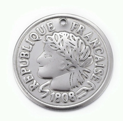 H142 Подвеска "Монета Франции" 20*1мм, нерж. сталь