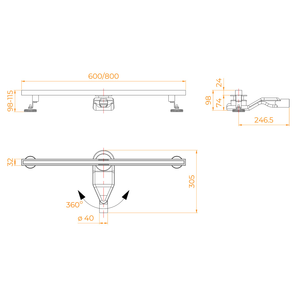 Душевой трап RGW SDR-51Gb (600)