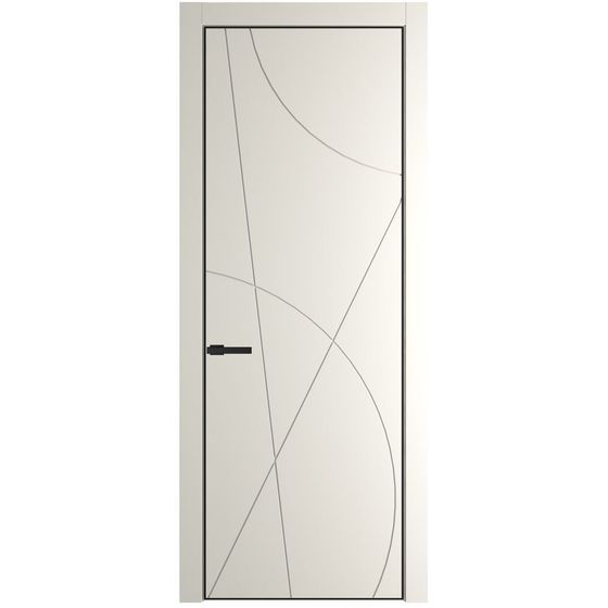 Фото межкомнатной двери эмаль Profil Doors 4PE перламутр белый глухая кромка чёрная