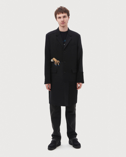 UNDERCOVER ПАЛЬТО С ВЫШИВКОЙ БИСЕРОМ ЧЕРНОЕ