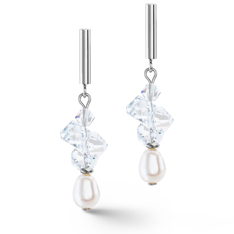 Серьги Coeur de Lion White-Silver 1124/21-1417