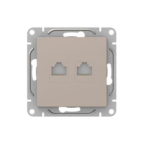 Механизм розетки RJ45 - 2шт, (cat6), кремовый Эпика EKF