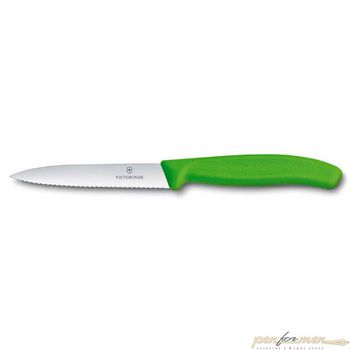 Нож Victorinox SwissClassic для овощей 10 см серейтор зелёный (6.7736.L4)