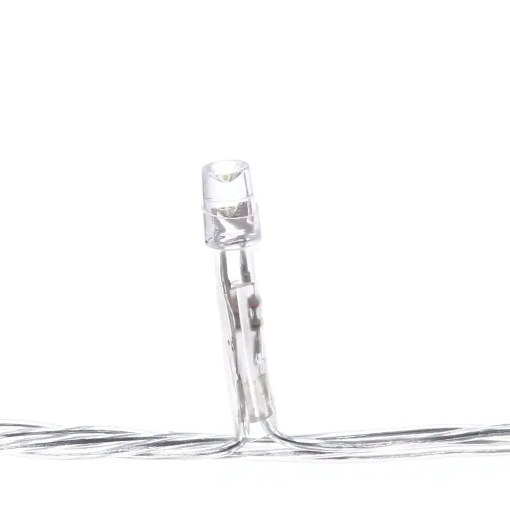 Гирлянда для дома 9,5м 100 ламп LED прозрач.пров.,8 реж, IP-20, Красный (возможность соединения)