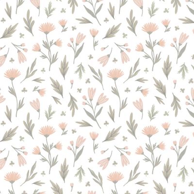 Нежные цветочки на белом фоне