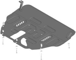 Защита картера двигателя, КПП. 2 мм, Сталь для KGM Tivoli 2023-н.в., Motodor.72803