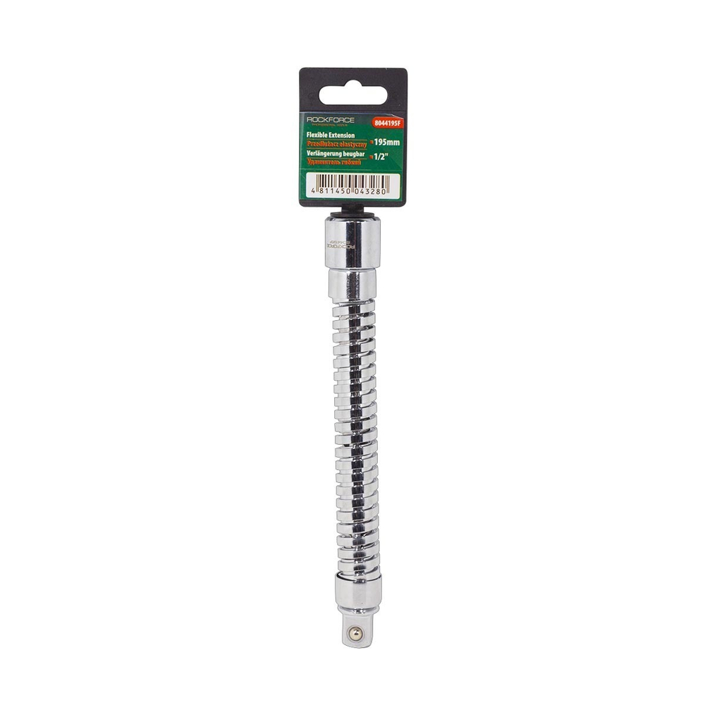 Удлинитель гибкий 195мм, 1/2'', на пластиковом держателе RockForce##Rock FORCE RF-8044195F