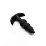 Силиконовая анальная пробка елочка для ношения ONJOY Silicone Collection (Цвет: черный)