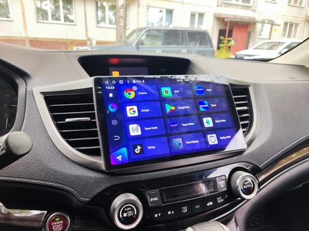 Магнитола для Honda CR-V 4 2012-2016 (большая рамка 10) - FarCar 469M монитор 10.36" QLED на Android 14, TS18, CarPlay, 4G SIM-слот