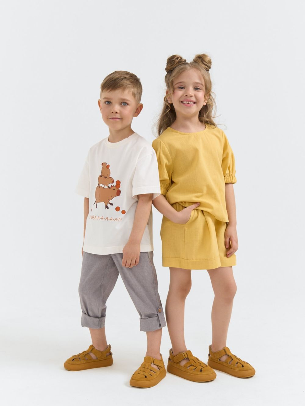 Сандалии "Горчица" на застежке