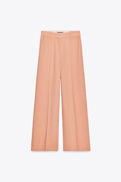 ZARA БРЮКИ В СТИЛЕ МИНИМАЛ — ZW COLLECTION, ПАСТЕЛЬНО-РОЗОВЫЙ