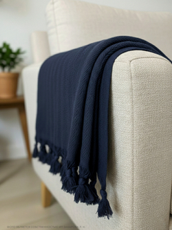 Плед-покрывало из хлопка Berlino, цвет Синий