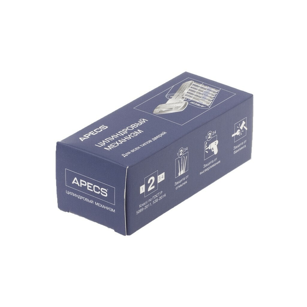 Личинка замка двери Apecs, SM-70-C-BLM, 33867, 70 мм, с заверт, чер