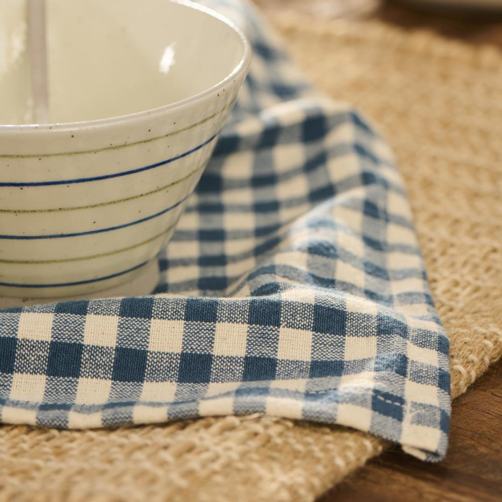 Салфетка Lucas dark blue small natural checks, 40х40 см