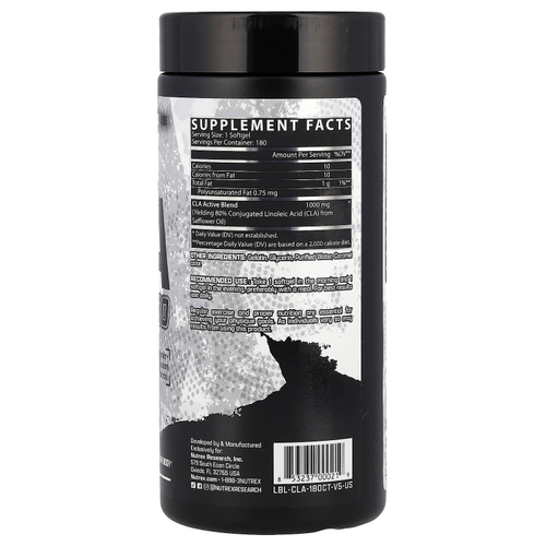 Nutrex Research, CLA 1000, 1000 мг, 180 мягких таблеток