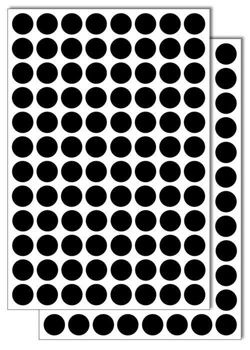 Черные виниловые наклейки для упаковки и маркировки Policomprint M3, 14 мм. 192 шт.