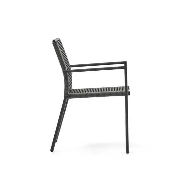 Culip Садовый стул из алюминия и шнура в сером цвете