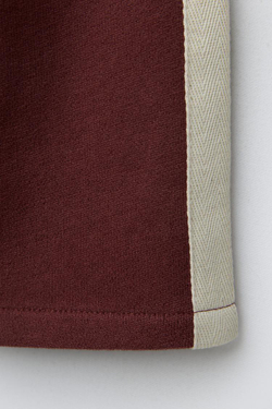 ZARA БРЮКИ ИЗ МЯГКОЙ ТКАНИ С ЛАМПАСАМИ, ГРАНАТОВЫЙ