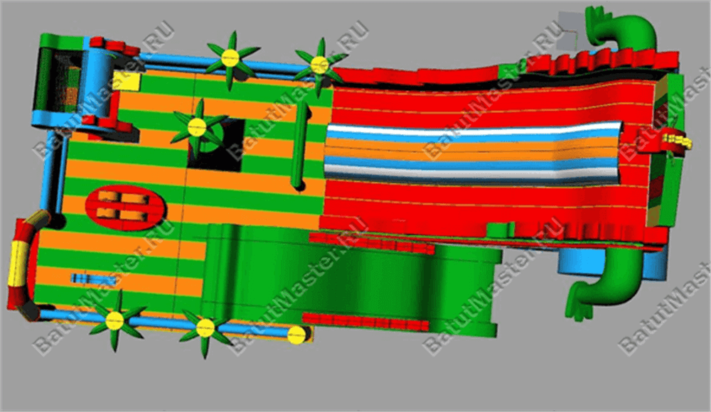 Большая и высокая горка "Змей Горыныч 3" 23*10*10 м
