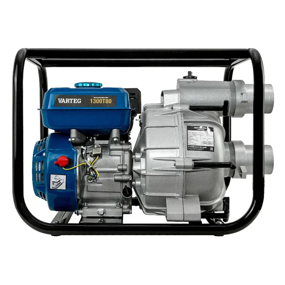 VARTEG 1300T80 мотопомпа бензиновая 7 л.с, 1300 л/мин, диаметр 80 мм, 6560
