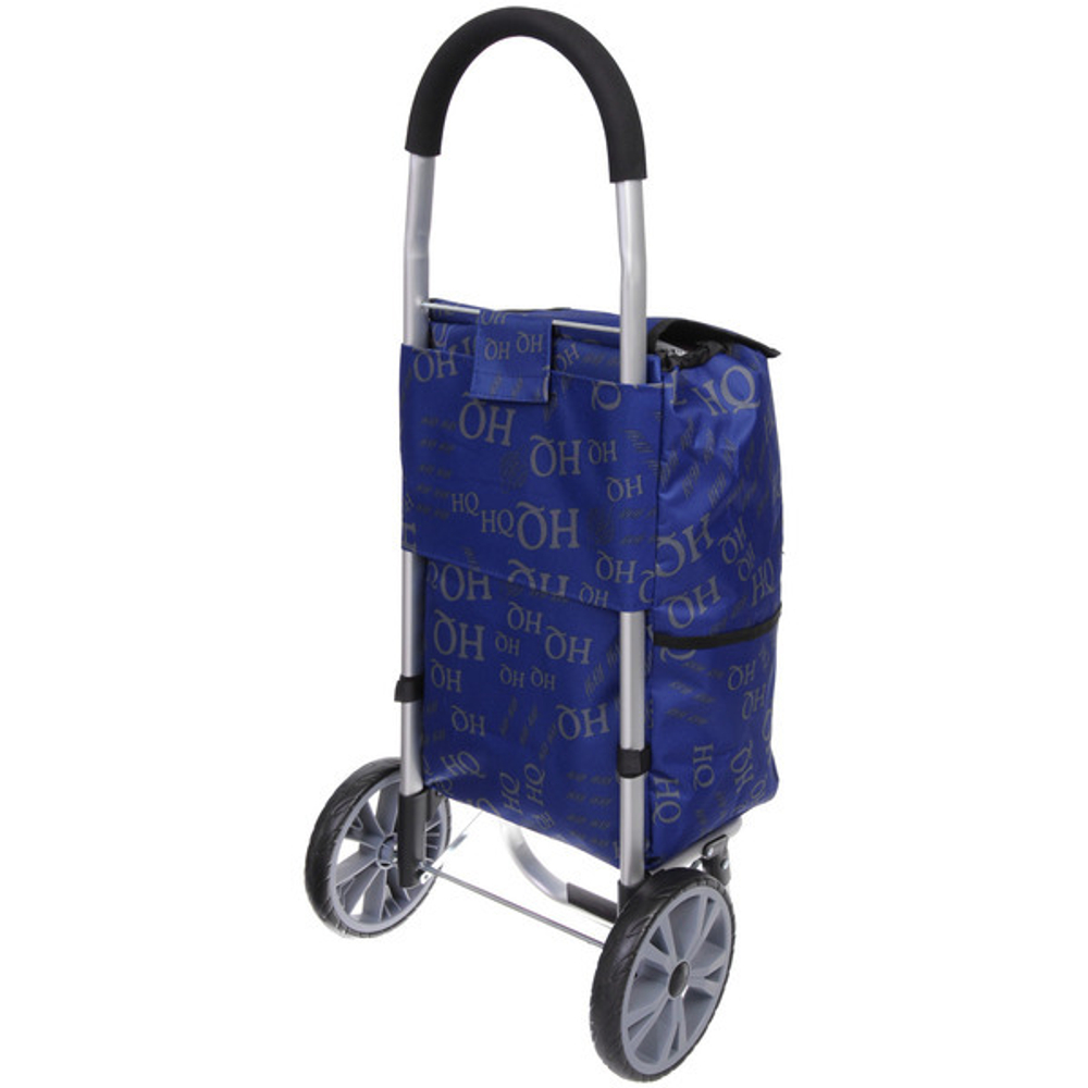 Тележка хозяйственная с сумкой (100*40*35см, колеса 21см,грузоподъемность до50 кг) HQ синяя