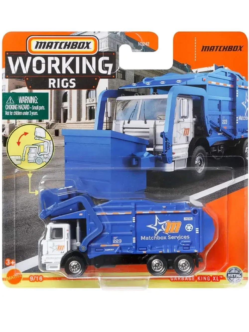 Машинка Хот Вилс Matchbox Garbage King XL N3242 GWG44
