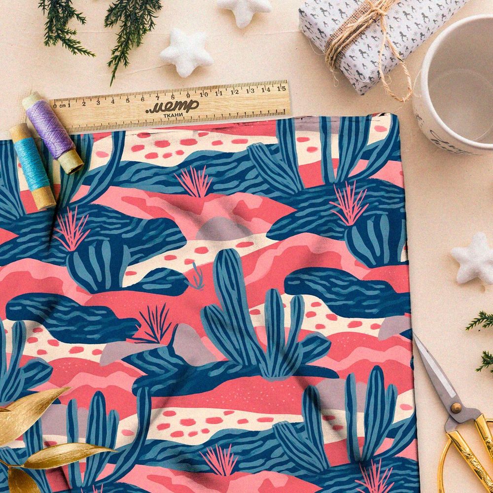 Ткань премиум шифон сумеречная пустыня