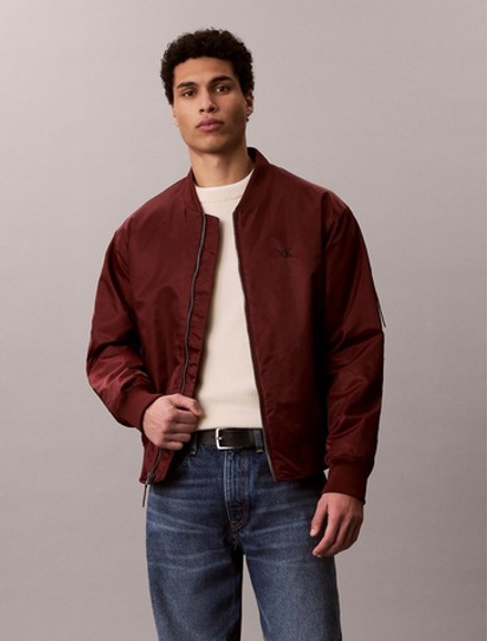 Бомбер Calvin Klein Nylon Logo Burgundy