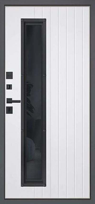 Стальная дверь "Arte" с окном (терморазрыв 3к). Заказная модель.