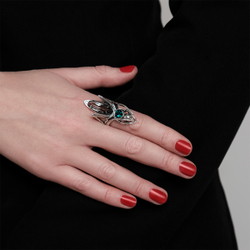 "Кузнечик" кольцо в серебряном покрытии из коллекции "Эскарбахо" от Jenavi