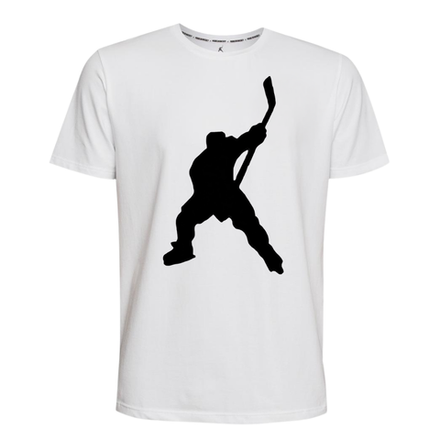 Футболка с черным средним хоккеистом гель