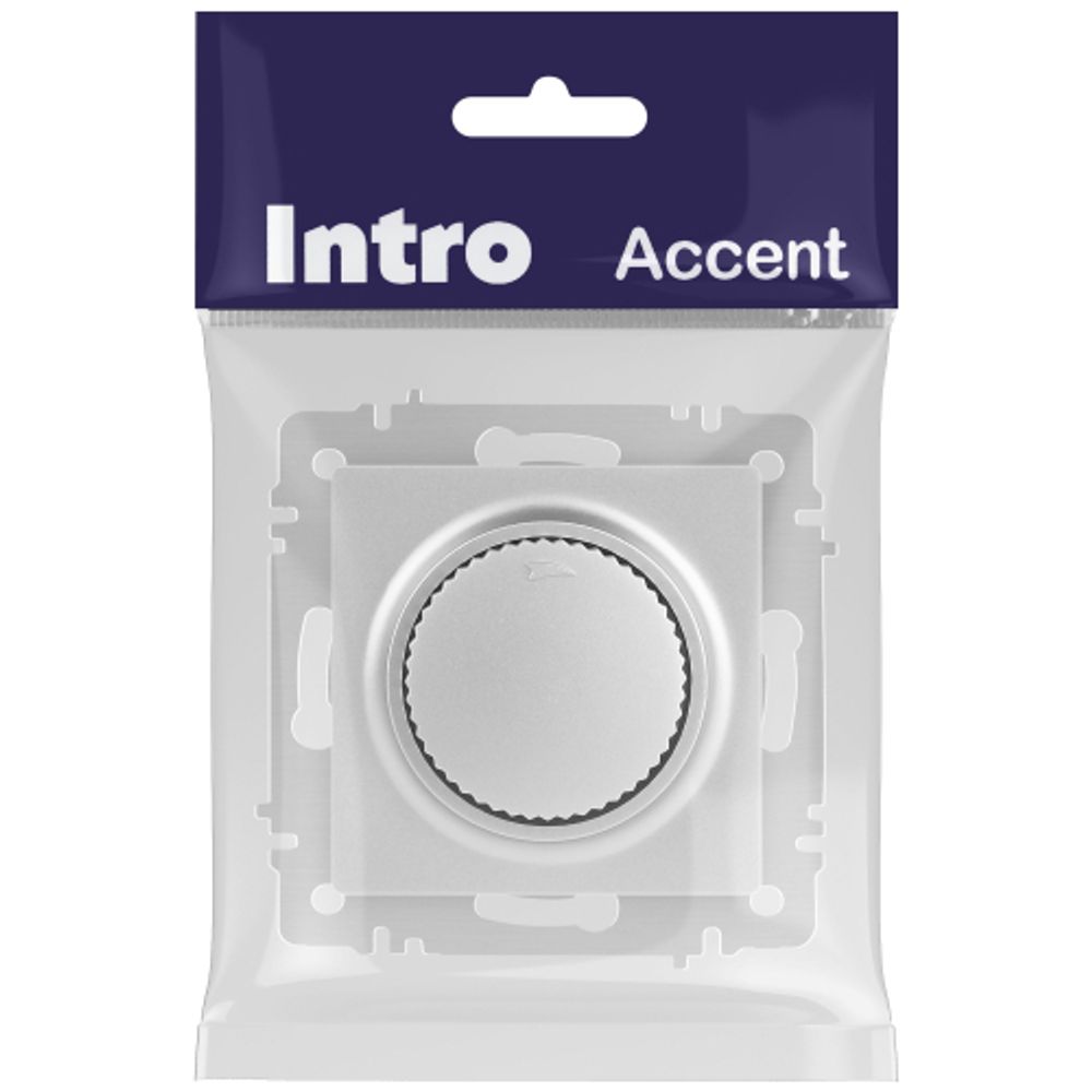 Светорегулятор Intro Accent 6-401-03 поворотный, 600Вт 230В, IP20, СУ, алюминий