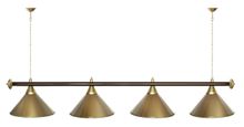Лампа STARTBILLIARDS 4 пл. (плафоны золотые,штанга хром,фурнитура золото)